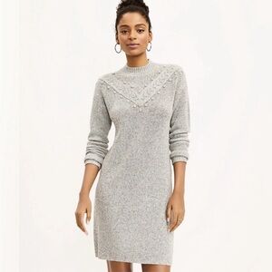 Loft Bobble Mock Neck Sweater Dress